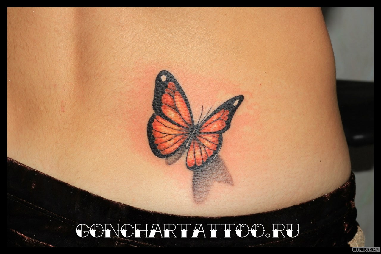 Фотография татуировки под названием «Бабочка 3д»