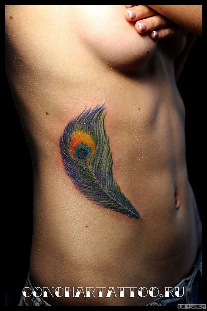 Фотография татуировки под названием «Красивое перо»