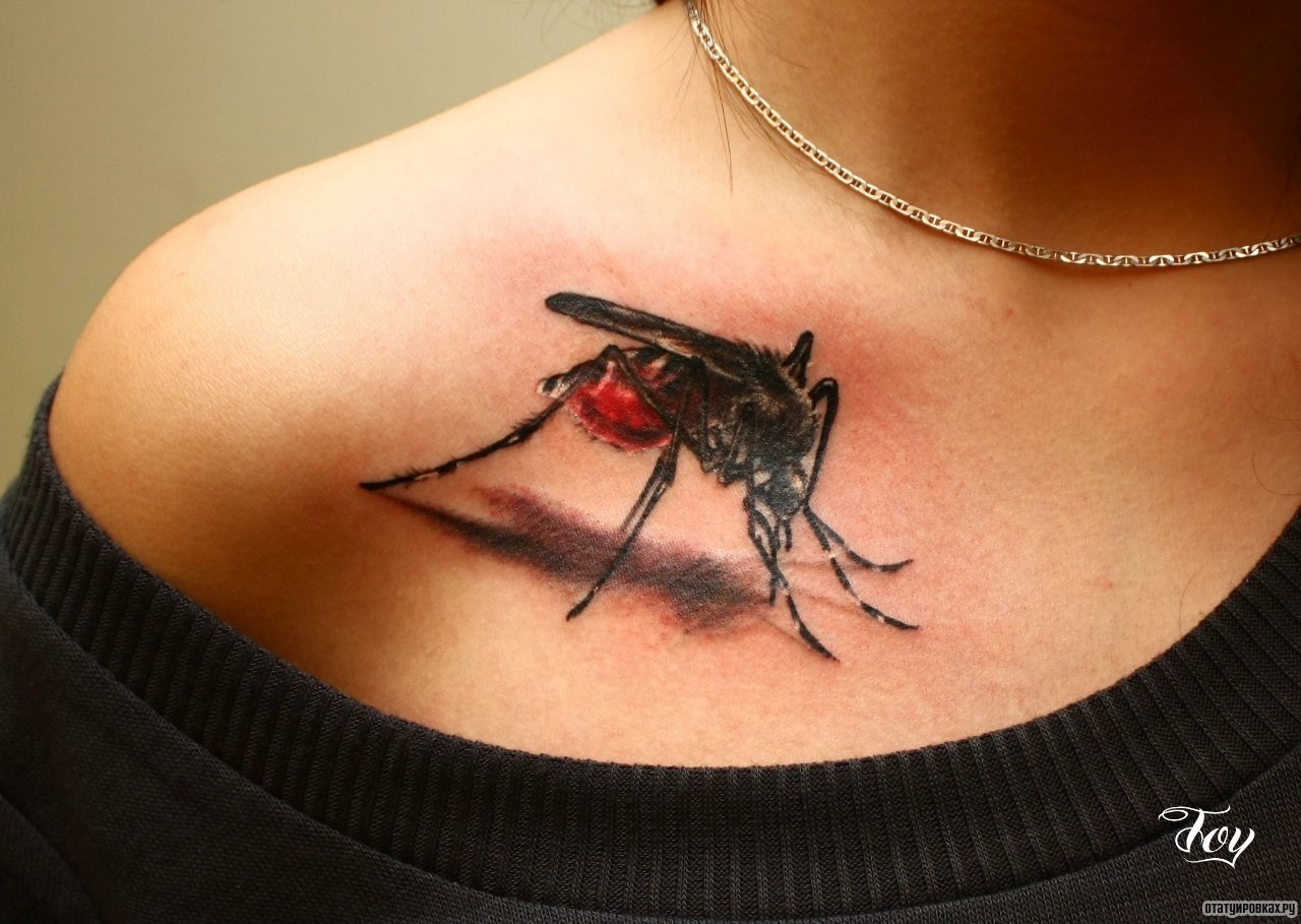 Фотография татуировки под названием «Комар 3д»