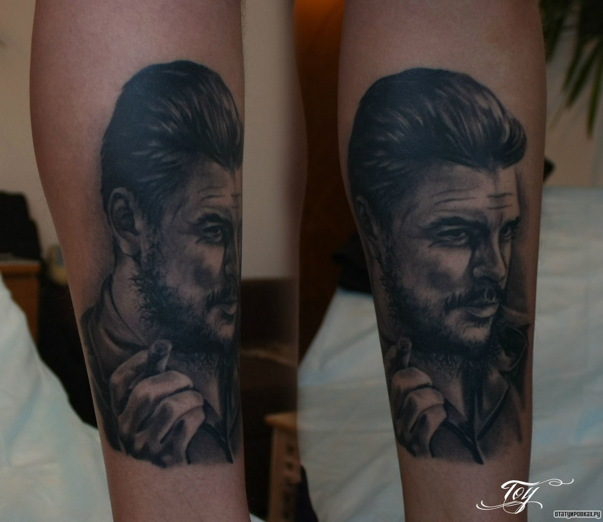 Фотография татуировки под названием «Человек с сигарой портрет»