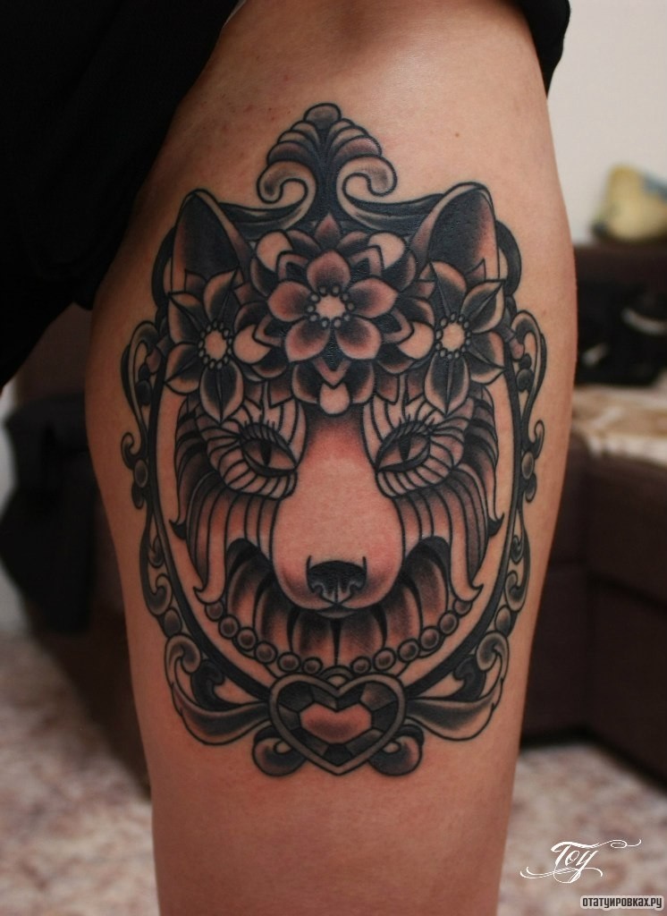 Фотография татуировки под названием «Лиса с узорами»