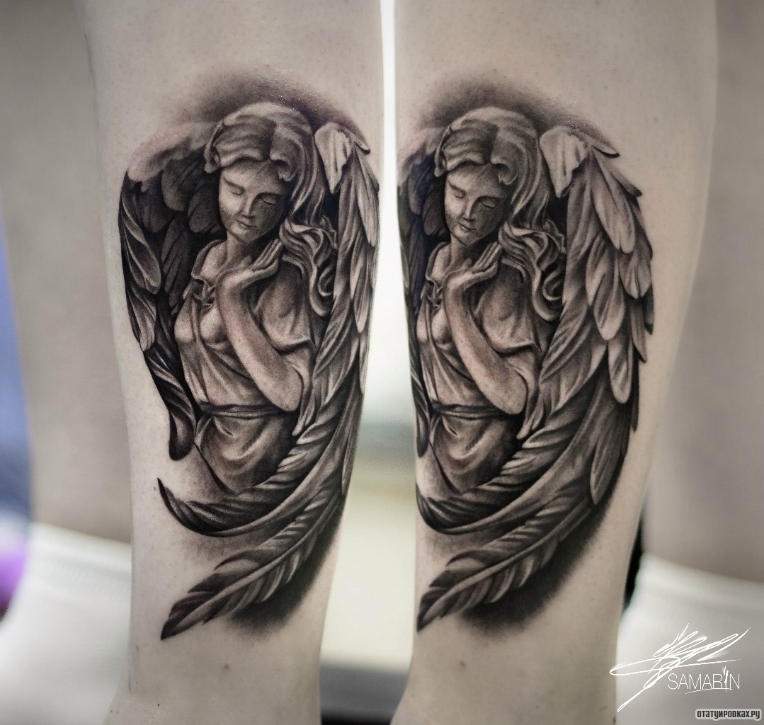 Фотография татуировки под названием «Ангелок на предплечье»