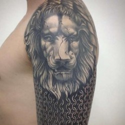 Лев и кольчуга на плече