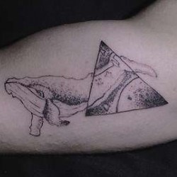 Тату кит с треугольником