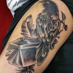 Значение тату ворон: мрачный, но символичный
