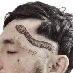 Змея на лице