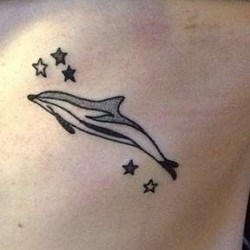 Тату дельфин со звездами