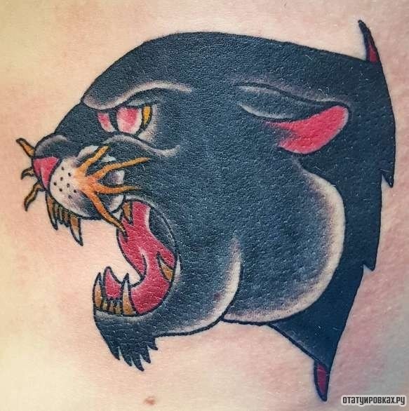 Фотография татуировки под названием «Оскал черной пантеры»