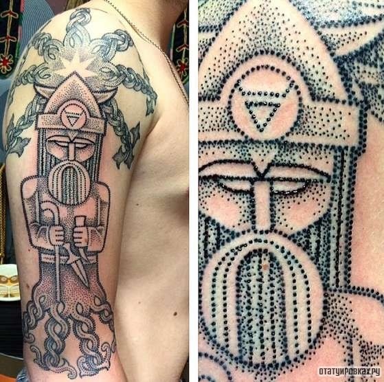 Фотография татуировки под названием «Воин из полинезии»