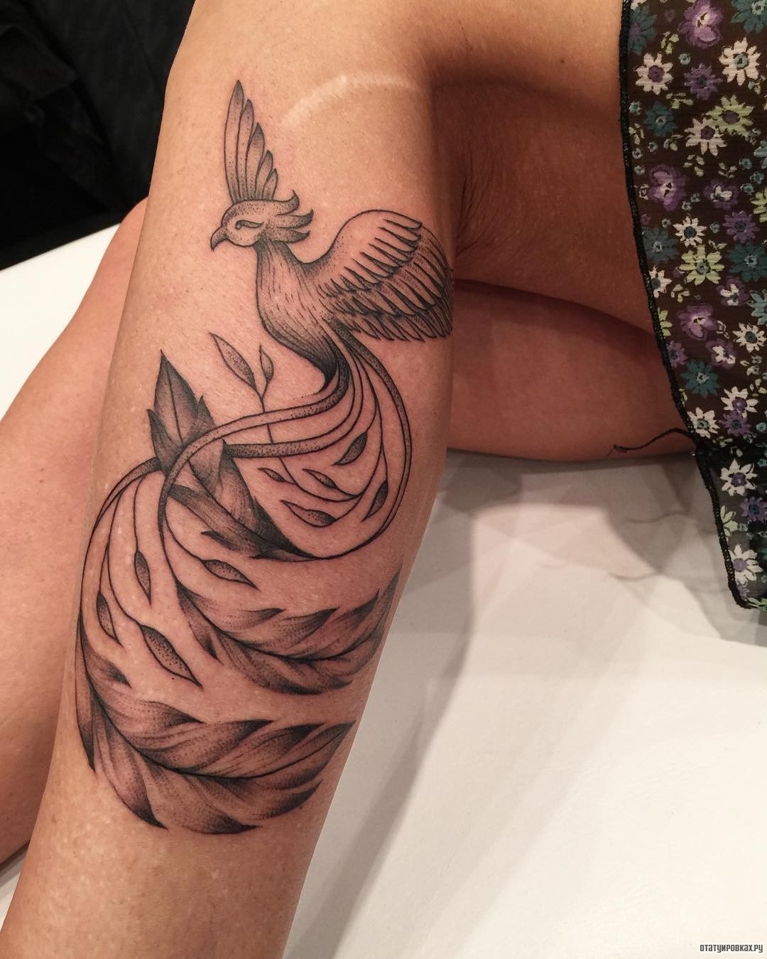 Фотография татуировки под названием «Жар-птица»