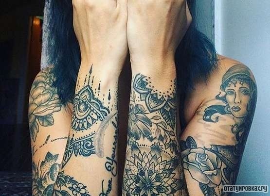 Фотография татуировки под названием «Рукав из узоров»