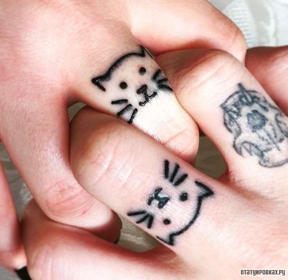 Фотография татуировки под названием «Мордочки котов»