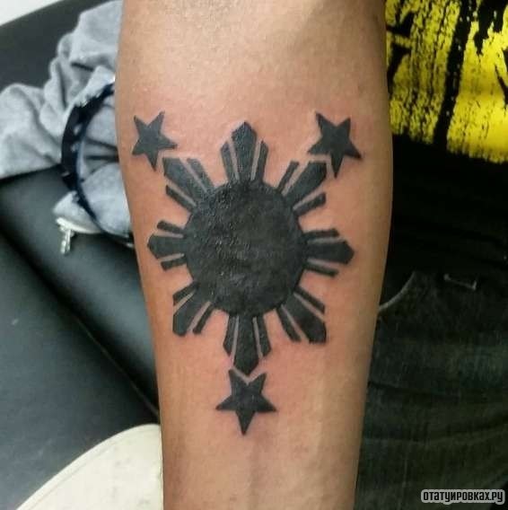 Фотография татуировки под названием «Звезды с узором»