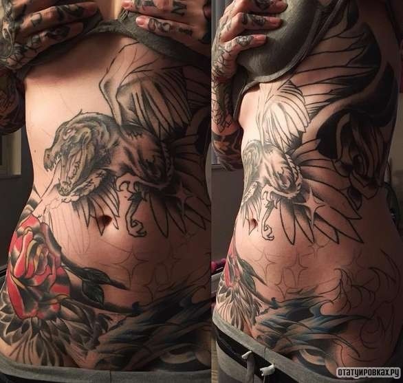 Фотография татуировки под названием «Лик дракона»
