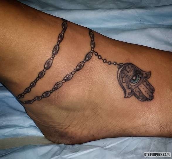 Фотография татуировки под названием «Оберег - браслет с амулетом хамса»