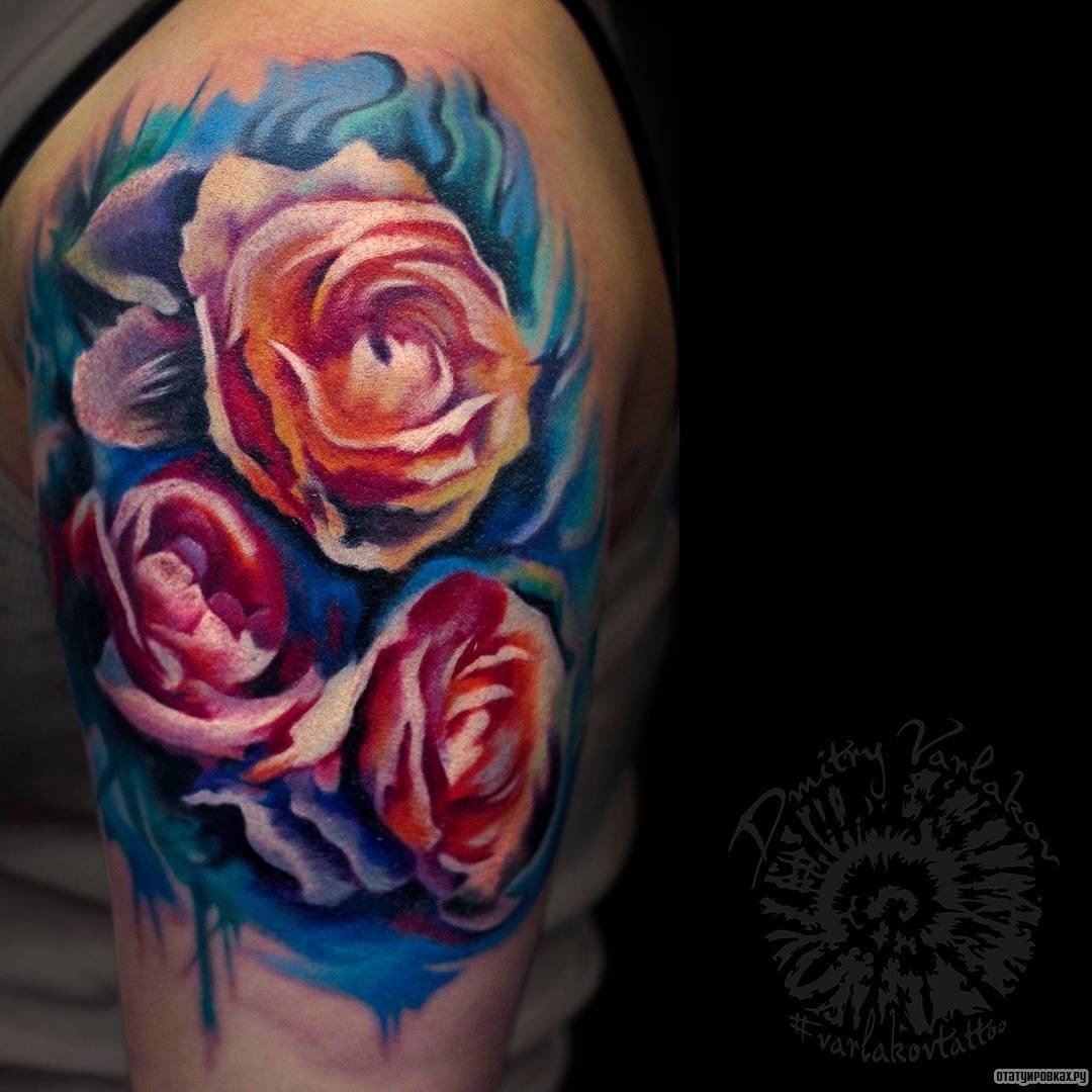 Фотография татуировки под названием «Три розы»