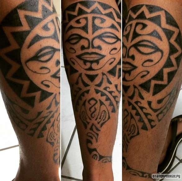 Фотография татуировки под названием «Солнце как узор»