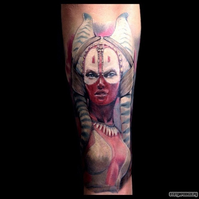 Фотография татуировки под названием «Девушка воин»