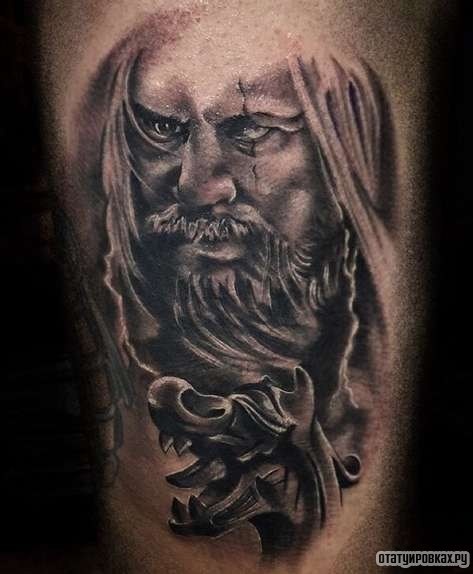Фотография татуировки под названием «Викинг со шрамом»
