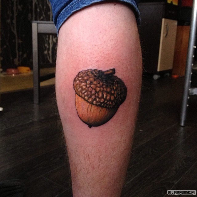 Фотография татуировки под названием «Желудь из мультика»