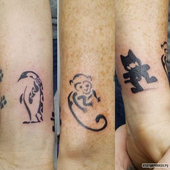 Фотография татуировки под названием «Животные»