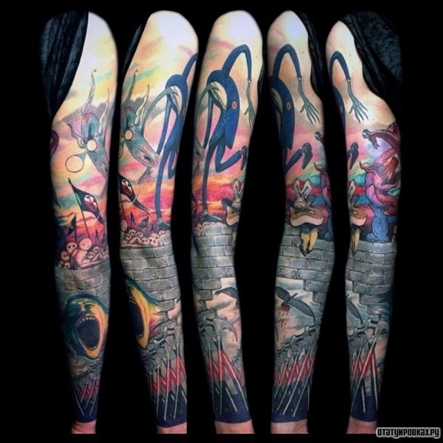 Фотография татуировки под названием «Мультяшный рукав»