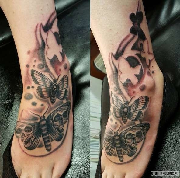 Фотография татуировки под названием «Несколько бабочек»