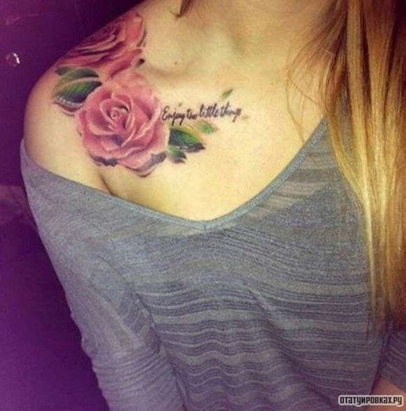 Фотография татуировки под названием «Нежный цветок розы»