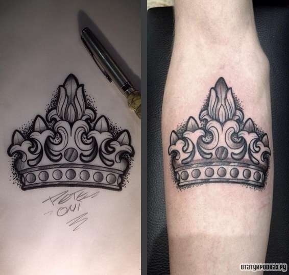 Фотография татуировки под названием «Корона - узор»