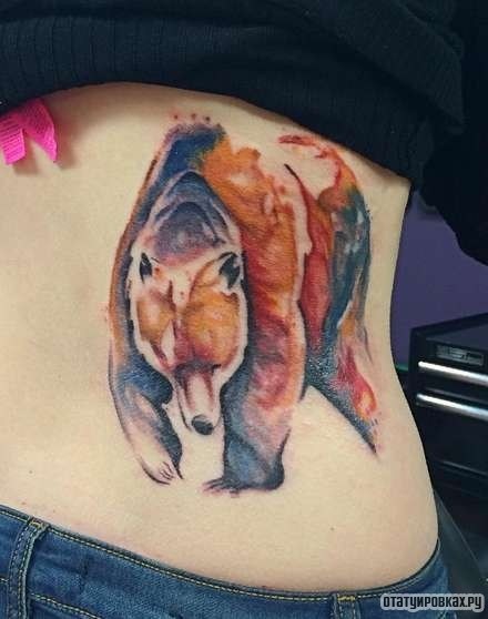 Фотография татуировки под названием «Медведь бурый»