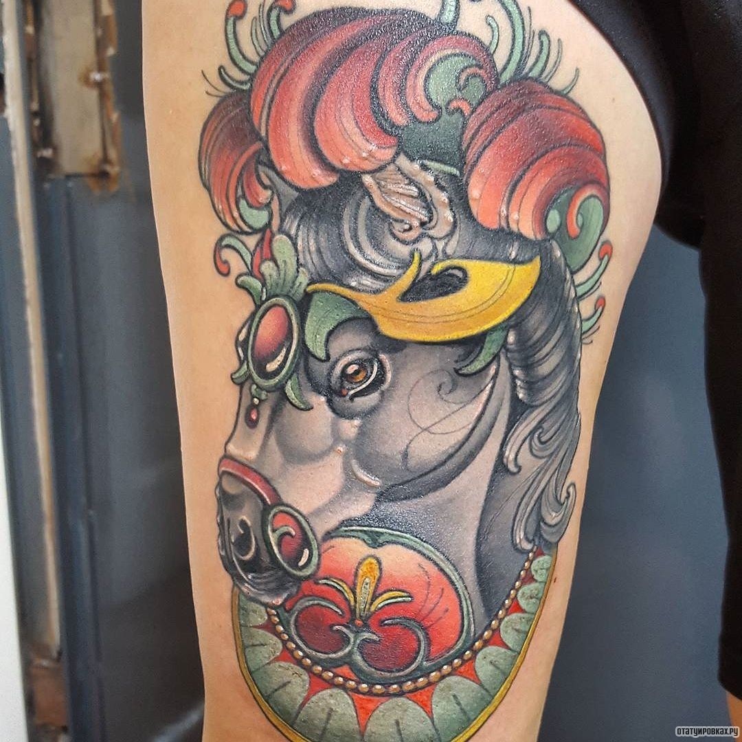 Фотография татуировки под названием «Красивая лошадь»