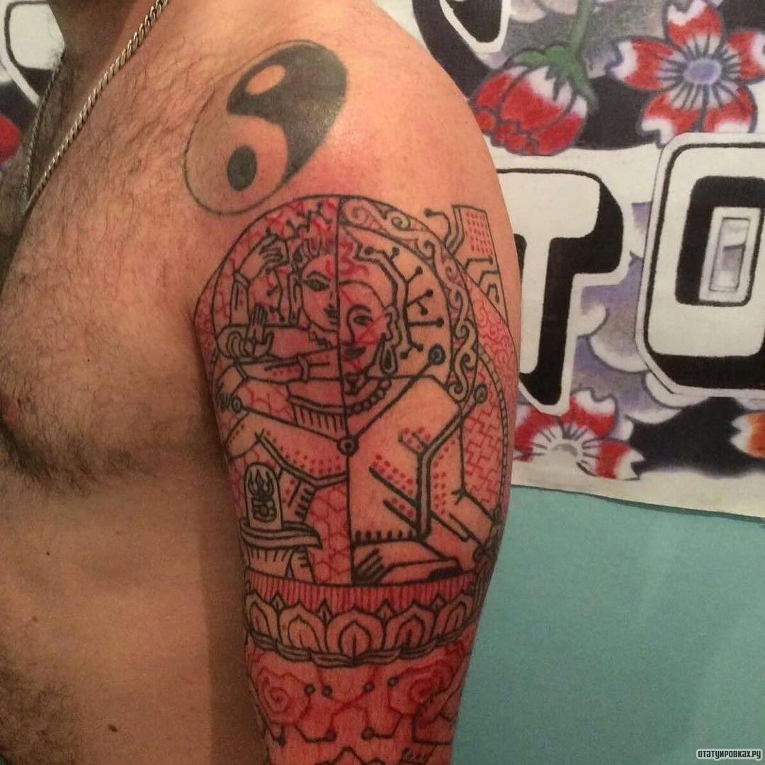 Фотография татуировки под названием «Будда с узорами»