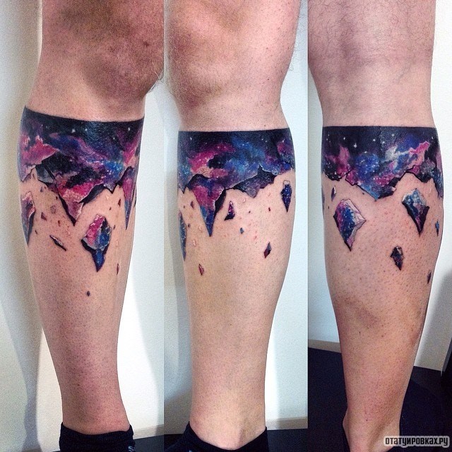 Фотография татуировки под названием «Звездное небо в виде скалы - браслет»