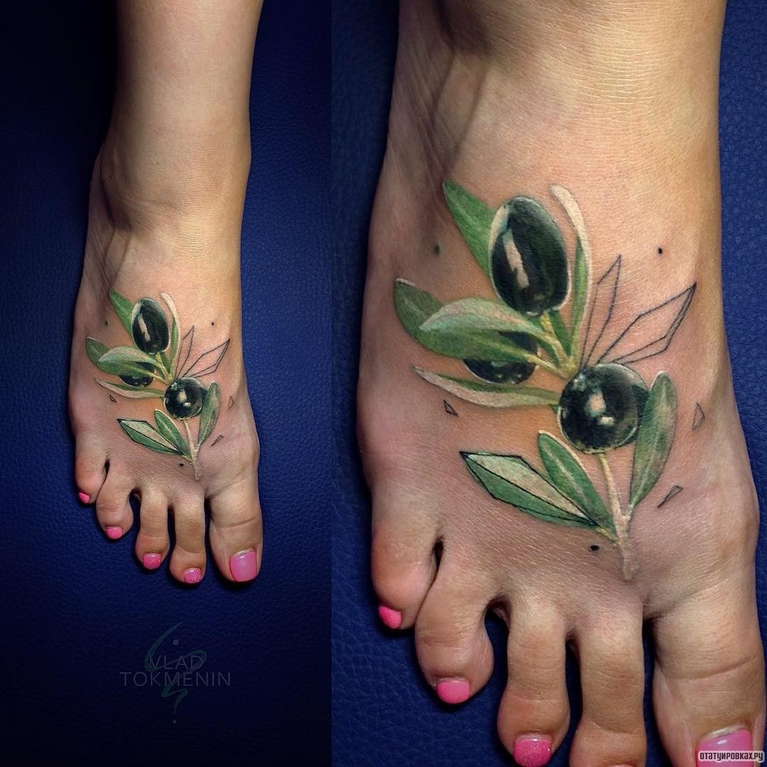 Фотография татуировки под названием «Веточка оливки»