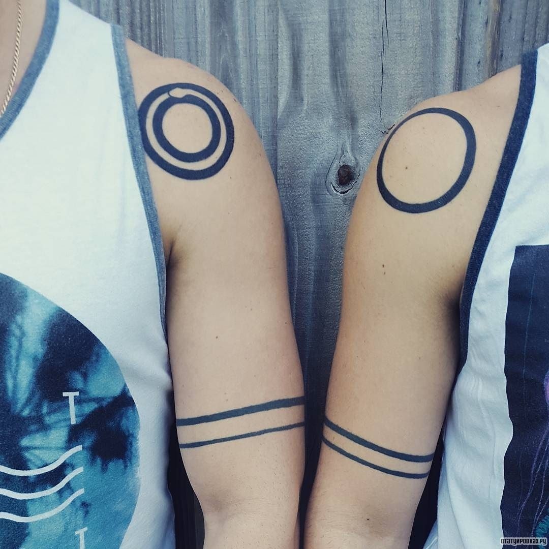 Фотография татуировки под названием «Уроборос в виде двух кругов»