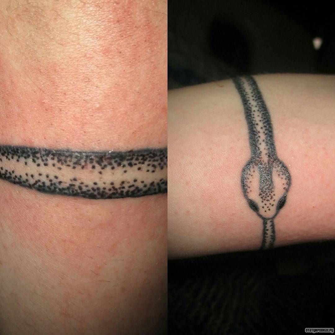 Фотография татуировки под названием «Уроборос - браслет змейка»