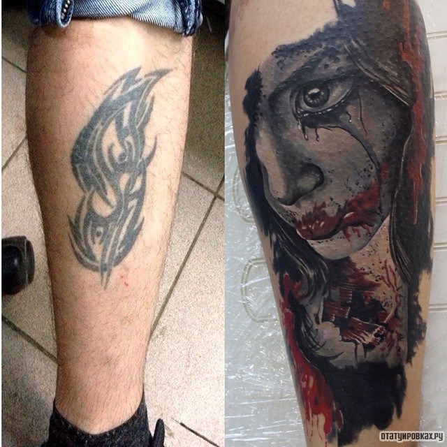 Фотография татуировки под названием «Девушка в крови»