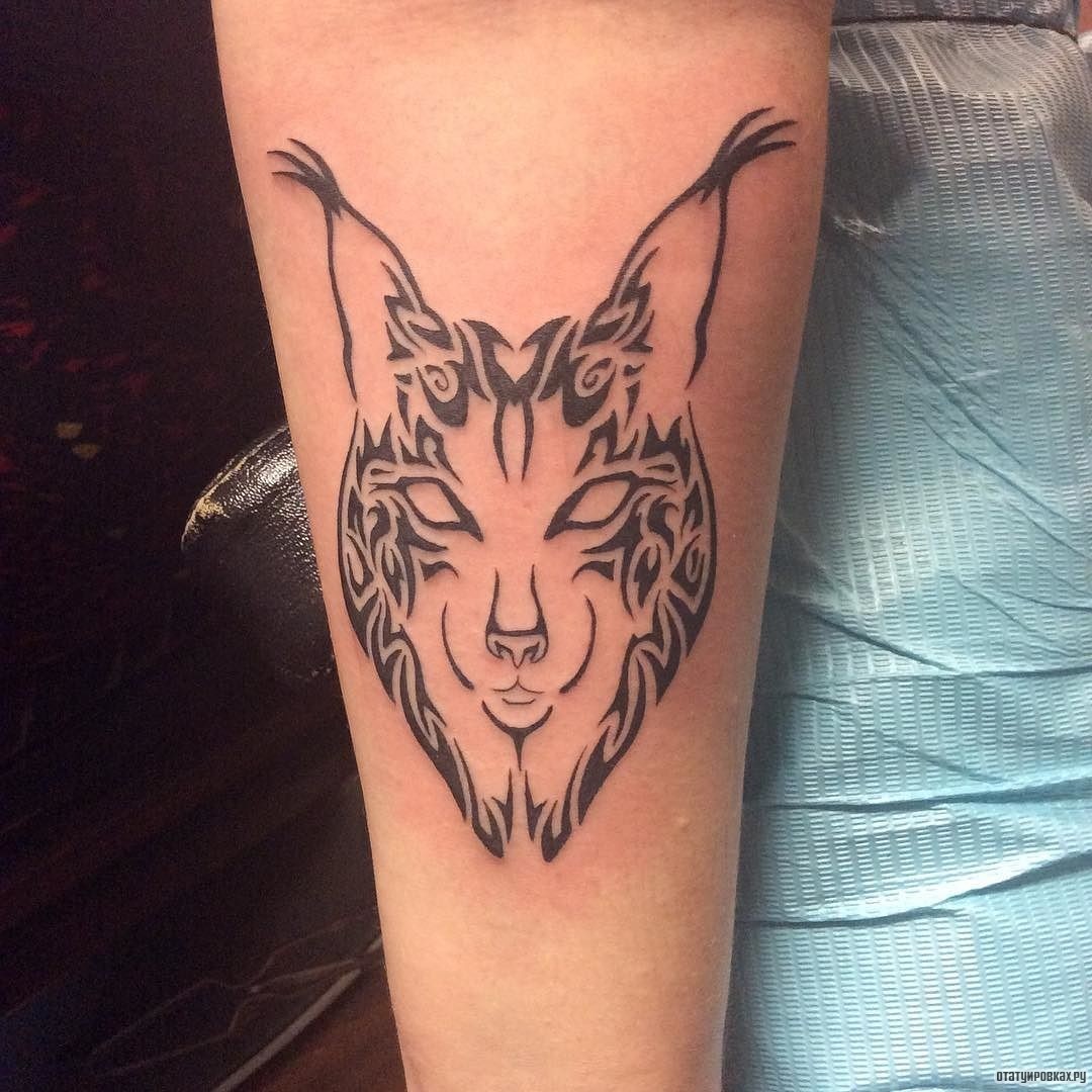 Фотография татуировки под названием «Рысь из узоров»