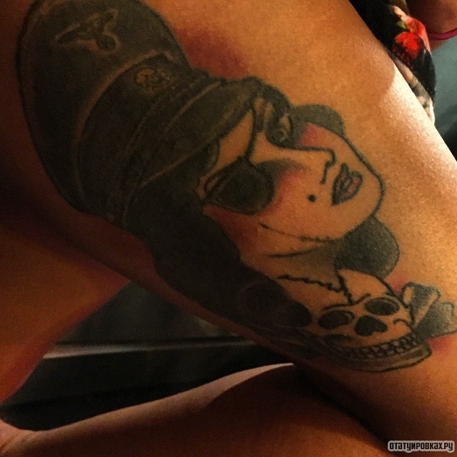 Фотография татуировки под названием «Девушка с повязкой на глазу»