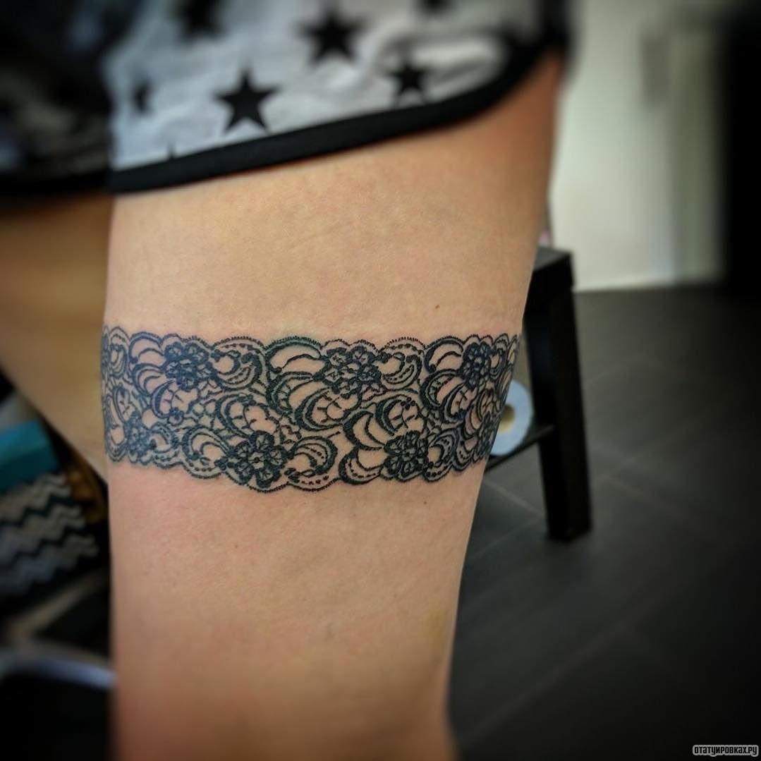 Фотография татуировки под названием «Узор кружево браслет»