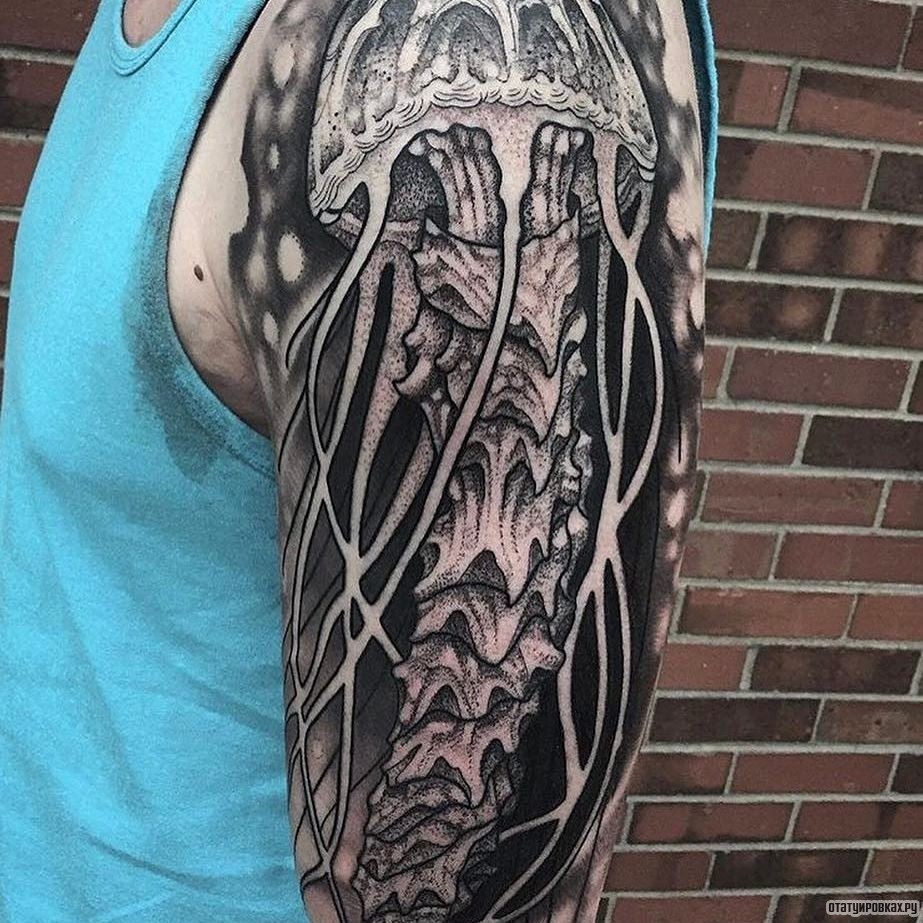 Фотография татуировки под названием «Медуза чб»