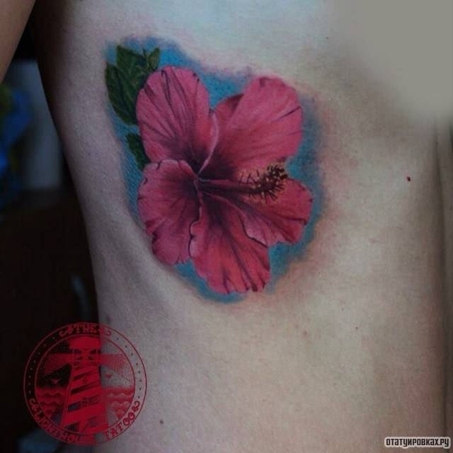 Фотография татуировки под названием «Розовый цветок»