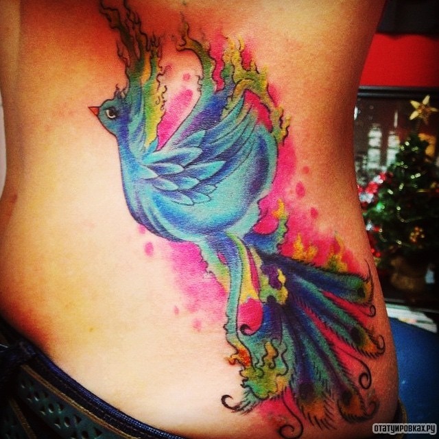 Фотография татуировки под названием «Жар птица в красках»