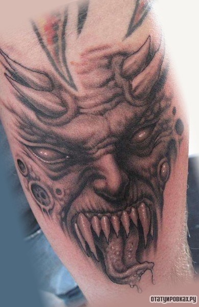 Фотография татуировки под названием «Жуткий демон»