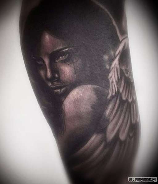Фотография татуировки под названием «Красивая девушка ангел»