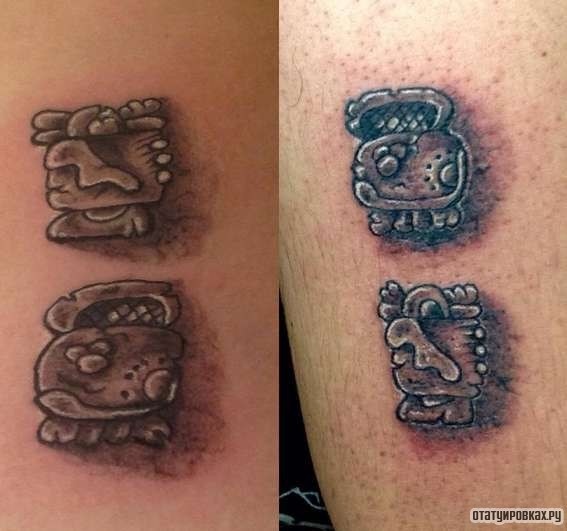 Фотография татуировки под названием «Несколько символов»