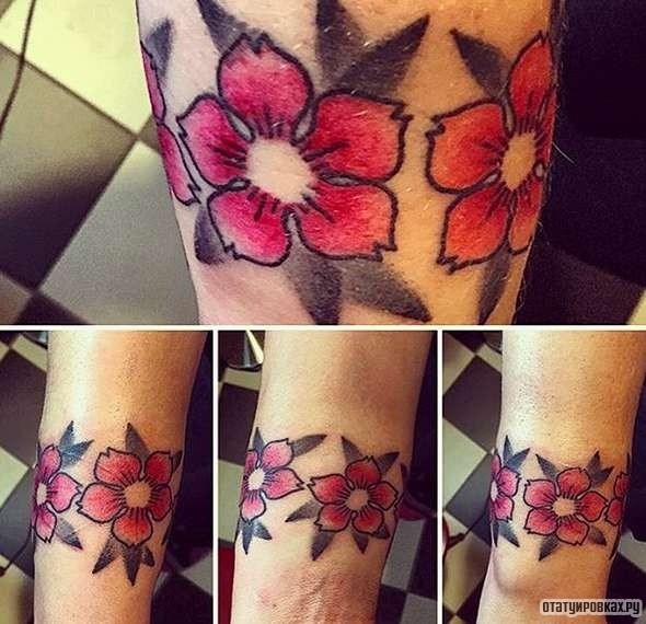 Фотография татуировки под названием «Сакура, цветки»