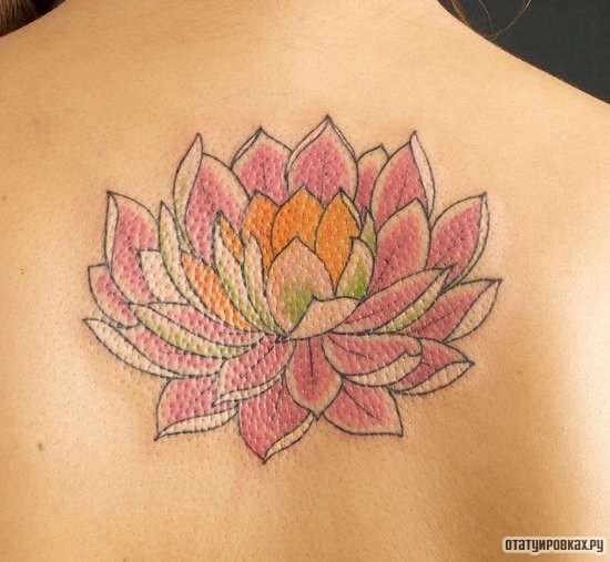 Фотография татуировки под названием «Лотос разноцветный»