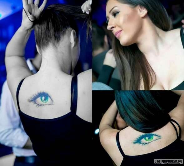 Фотография татуировки под названием «Красивый голубой глаз»