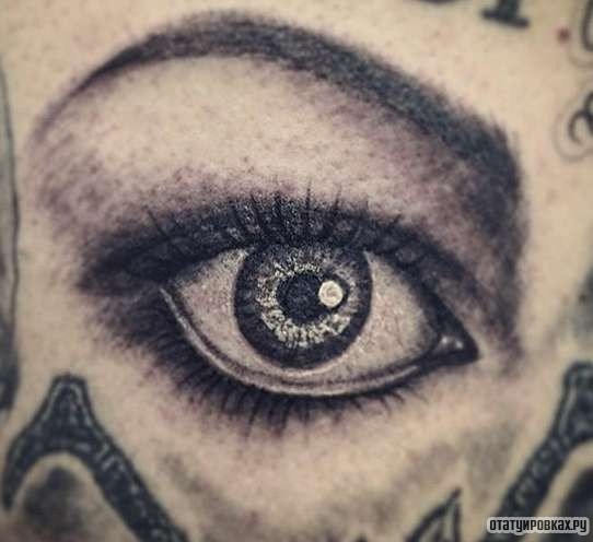 Фотография татуировки под названием «Глаз человека»